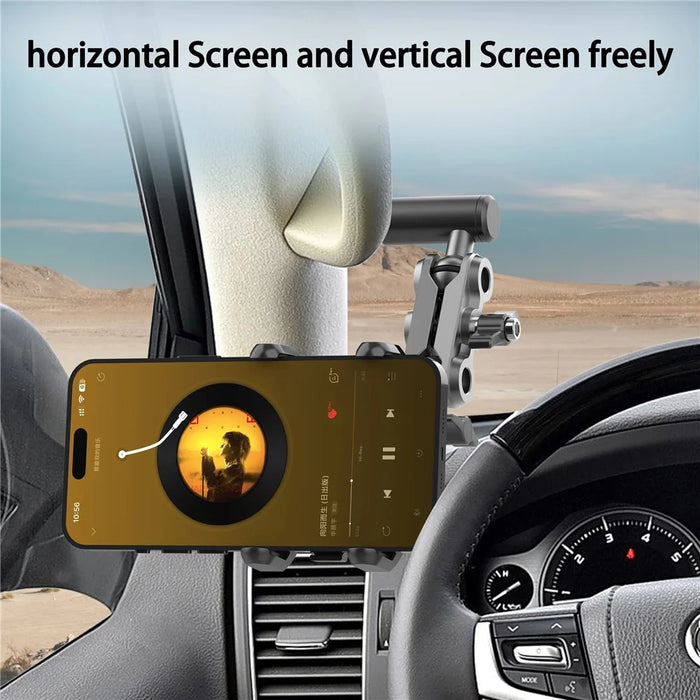 A035 For Land Cruiser / Prado / Tank 300 / 500 A-Pillar Car Phone Mount Aluminum Alloy Holder - 6