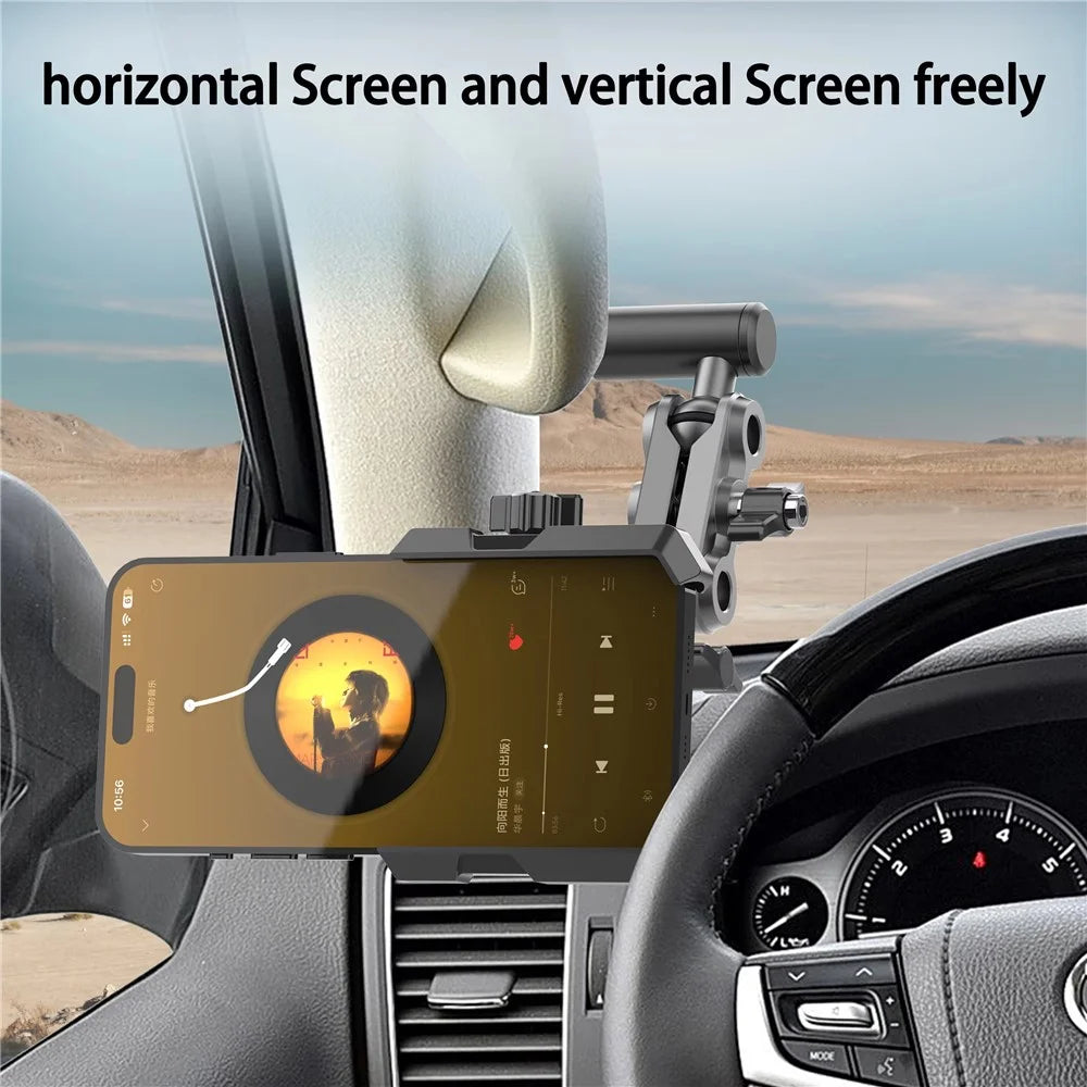 A037 Car Phone Mount for Land Cruiser / Prado / Tank 300 / 500 A-Pillar Adjustable Aluminum Alloy Cellphone Holder - 6