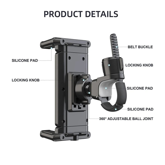 A006 360 Degree Rotatable Tablet Phone Mount Treadmill Spin Bike Vehicle Handle Installation Bracket - 4