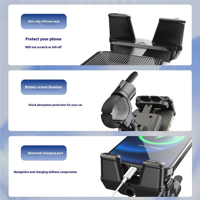 A006 360 Degree Rotatable Tablet Phone Mount Treadmill Spin Bike Vehicle Handle Installation Bracket - 6