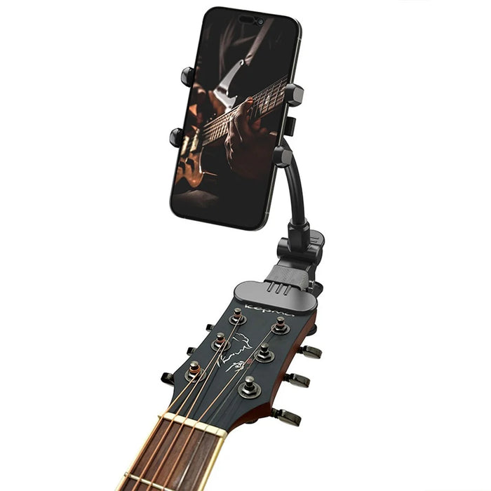 X040 Universal Phone Holder Clamp Mount Bracket for Electric Guitar Bass Ukulele Live Teaching Video Recording - 2