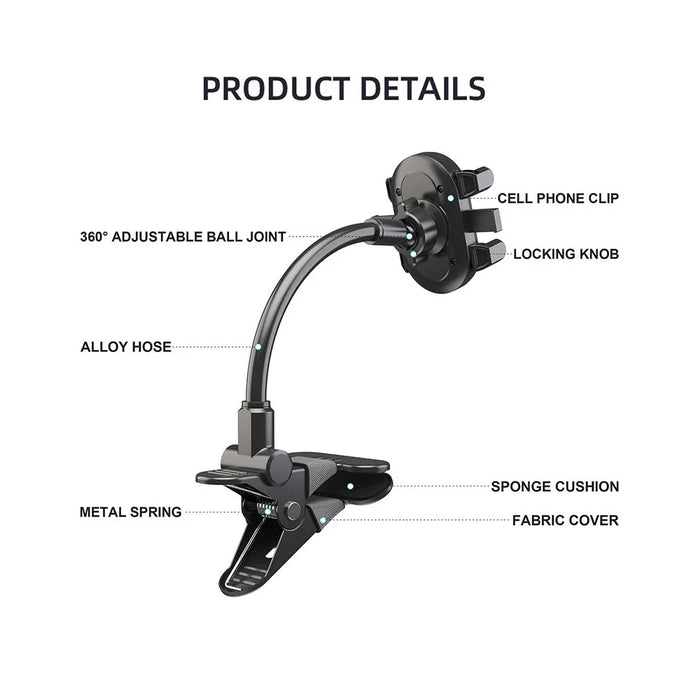 X040 Universal Phone Holder Clamp Mount Bracket for Electric Guitar Bass Ukulele Live Teaching Video Recording - 5