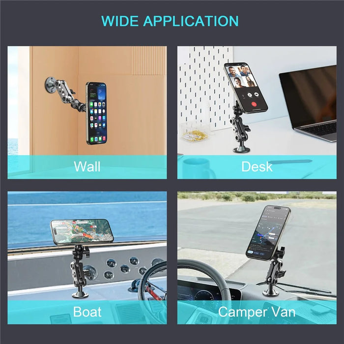 X038 Car Truck Boat Dashboard Heavy Duty Metal Magnetic Phone Holder 360 Degree Adjustable Bracket - 5