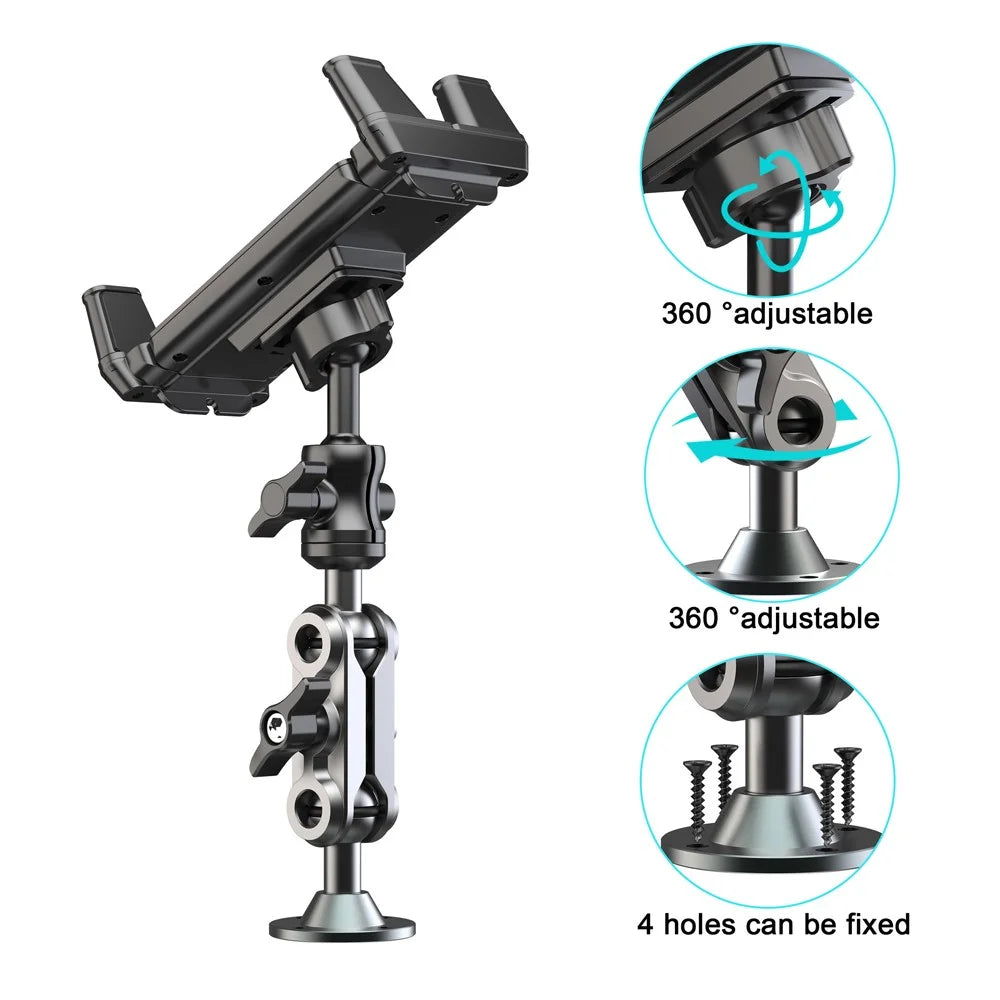 X039 Car Truck Boat Wall Mount Phone Holder Heavy Duty Adjustable Tablet Stand with Aluminum Drill Base - 3