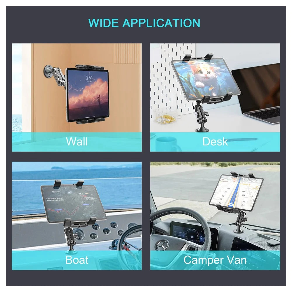 X039 Car Truck Boat Wall Mount Phone Holder Heavy Duty Adjustable Tablet Stand with Aluminum Drill Base - 5