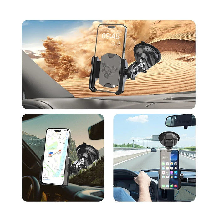 XP037 Car Windshield Dashboard Phone Mount Suction Cup Off-Road Navigation Adjustable Cellphone Holder - 2