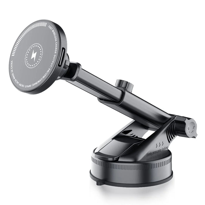 X236F 15W Wireless Charger Car Dashboard Mount Adjustable Magnetic Phone Navigation Holder - 1