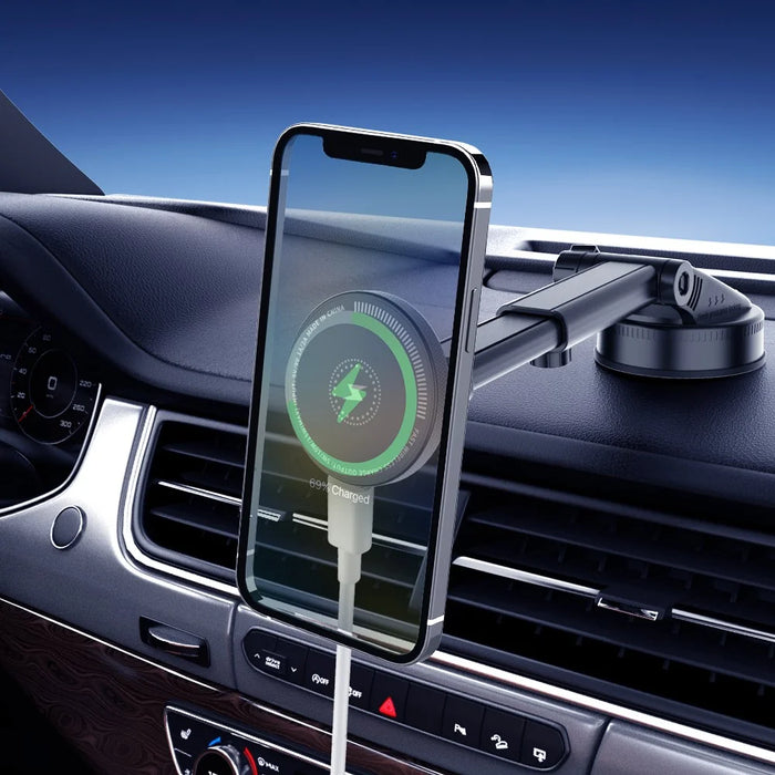 X236F 15W Wireless Charger Car Dashboard Mount Adjustable Magnetic Phone Navigation Holder - 3