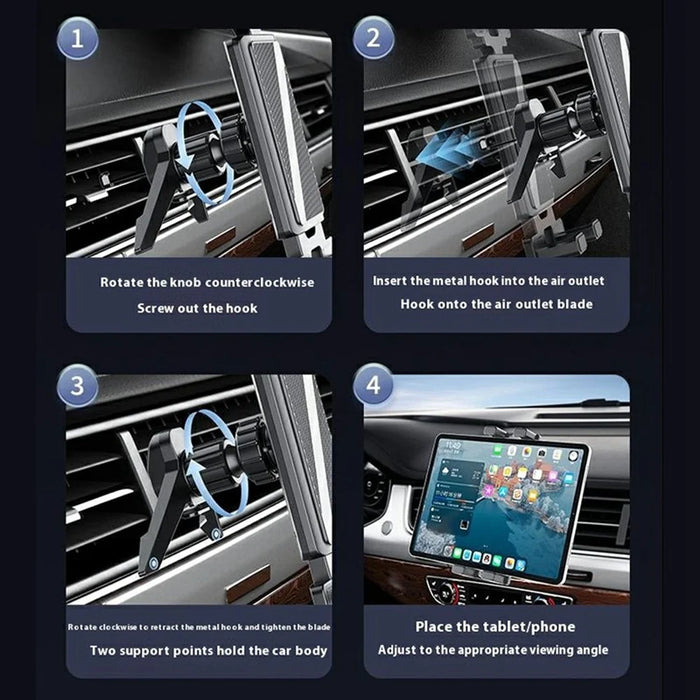 C259 Car Air Vent Mount 360 Degree Rotation 7-12.9 Inch Phone Tablet Holder - 7