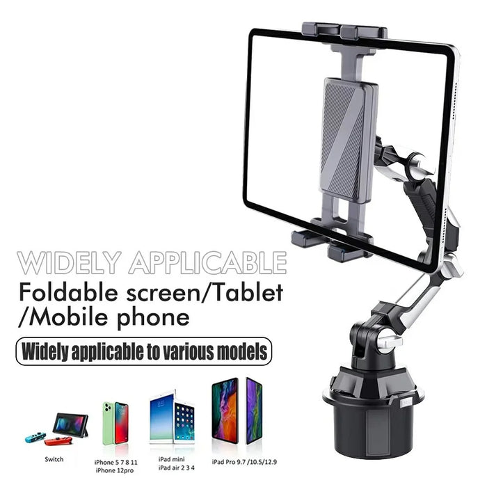 S258 Universal Car Cup Holder Phone Tablet Mount Adjustable Arm 360 Degree Rotation Stand - 2