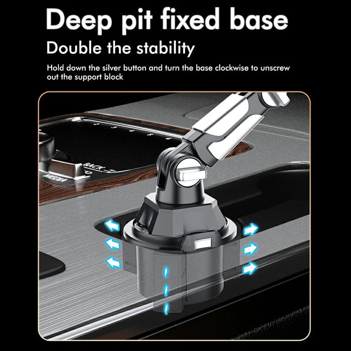 S258 Universal Car Cup Holder Phone Tablet Mount Adjustable Arm 360 Degree Rotation Stand - 4