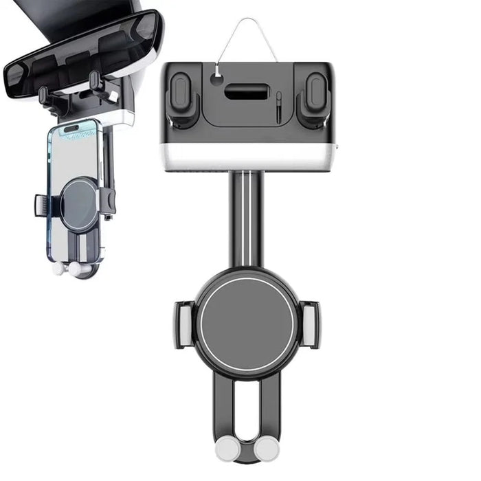 H256 Car Rearview Mirror Phone Holder 360 Degree Rotation Cellphone Navigation Bracket - 1