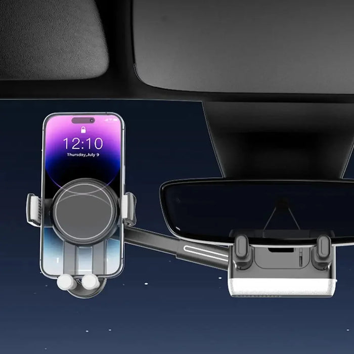 H256 Car Rearview Mirror Phone Holder 360 Degree Rotation Cellphone Navigation Bracket - 6
