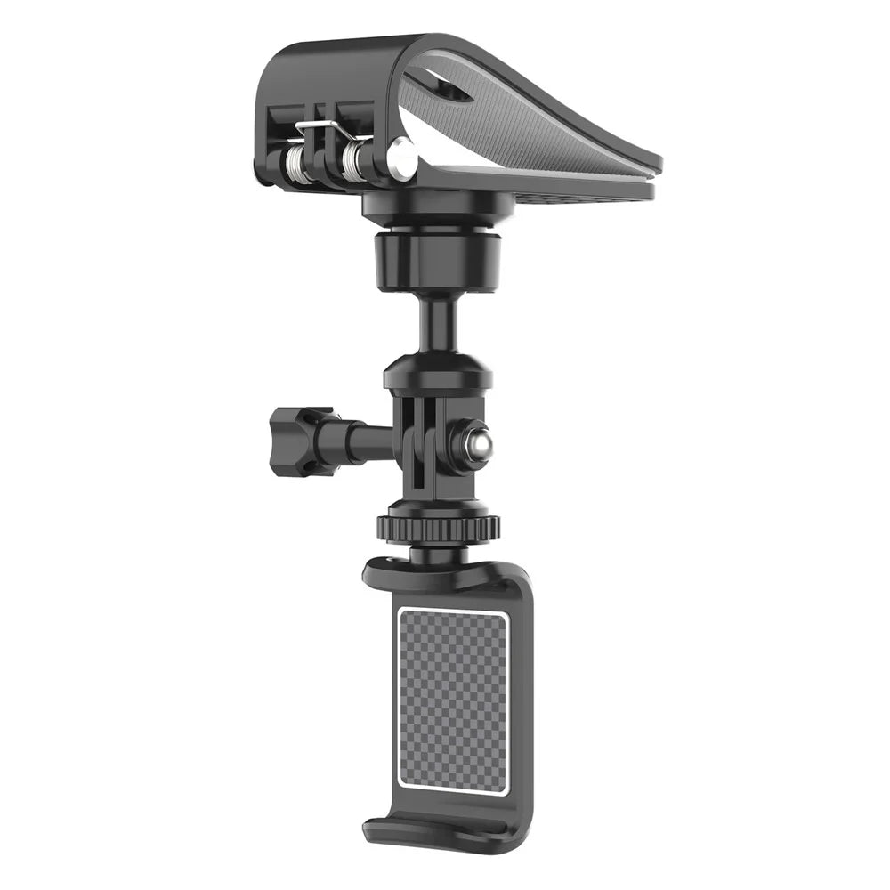 ZY02 Car Sun Visor Mount Holder Panoramic Camera Smartphone Universal Bracket with Phone Clamp - 1
