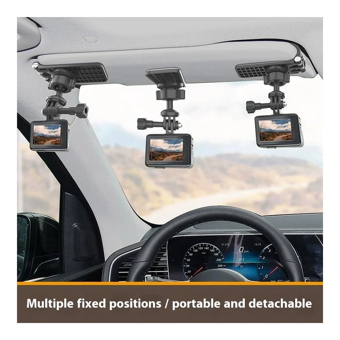 ZY02 Car Sun Visor Mount Holder Panoramic Camera Smartphone Universal Bracket with Phone Clamp - 6