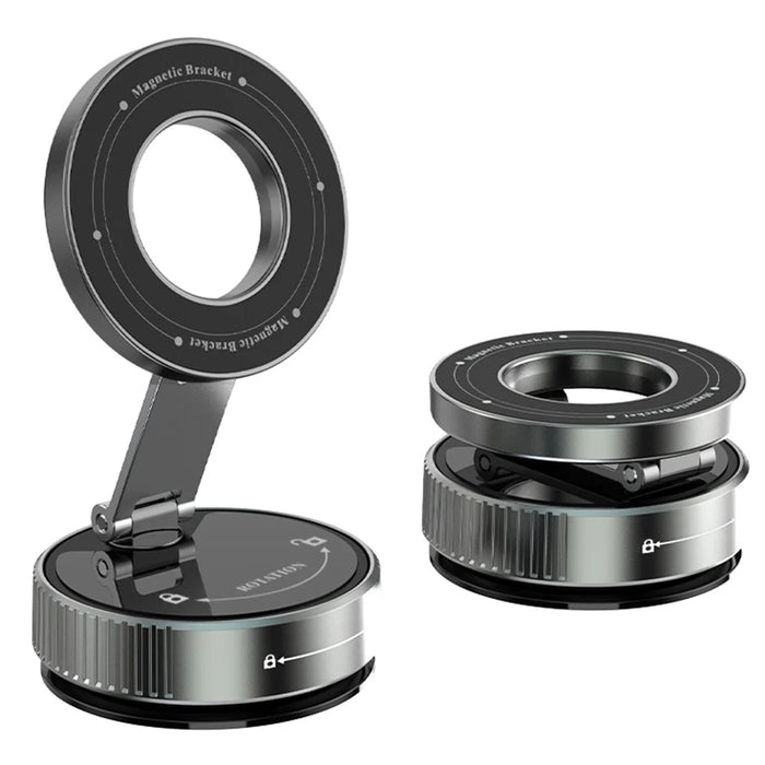K1 Magnetic Car Phone Mount with Suction Cup Base 360 Degree Rotation Foldable Navigation Stand - 1