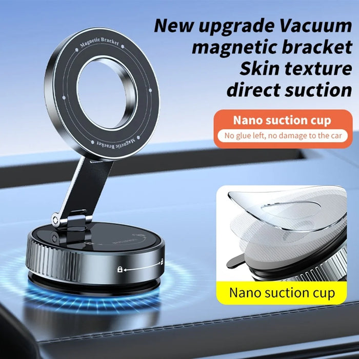 K1 Magnetic Car Phone Mount with Suction Cup Base 360 Degree Rotation Foldable Navigation Stand - 3