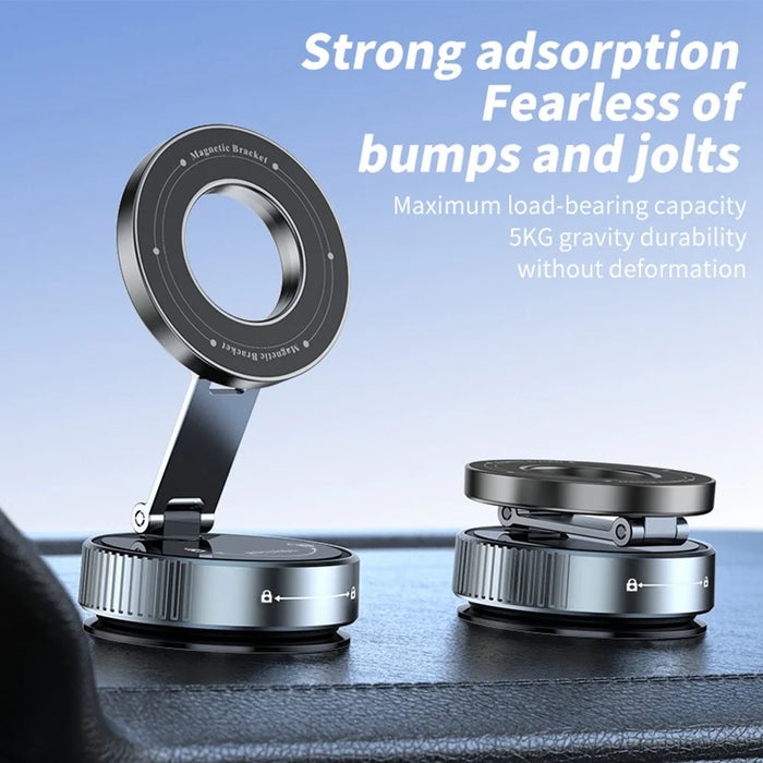 K1 Magnetic Car Phone Mount with Suction Cup Base 360 Degree Rotation Foldable Navigation Stand - 4