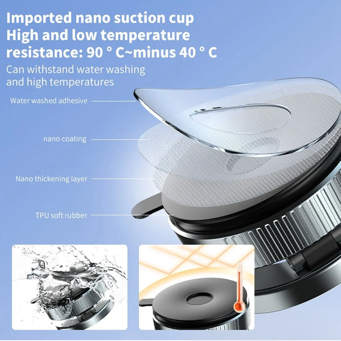 K1 Magnetic Car Phone Mount with Suction Cup Base 360 Degree Rotation Foldable Navigation Stand - 5