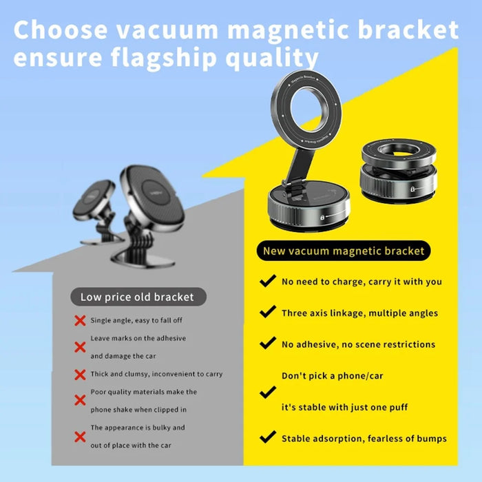 K1 Magnetic Car Phone Mount with Suction Cup Base 360 Degree Rotation Foldable Navigation Stand - 6