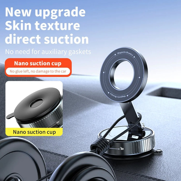 K1 Magnetic Car Phone Mount with Suction Cup Base 360 Degree Rotation Foldable Navigation Stand - 7