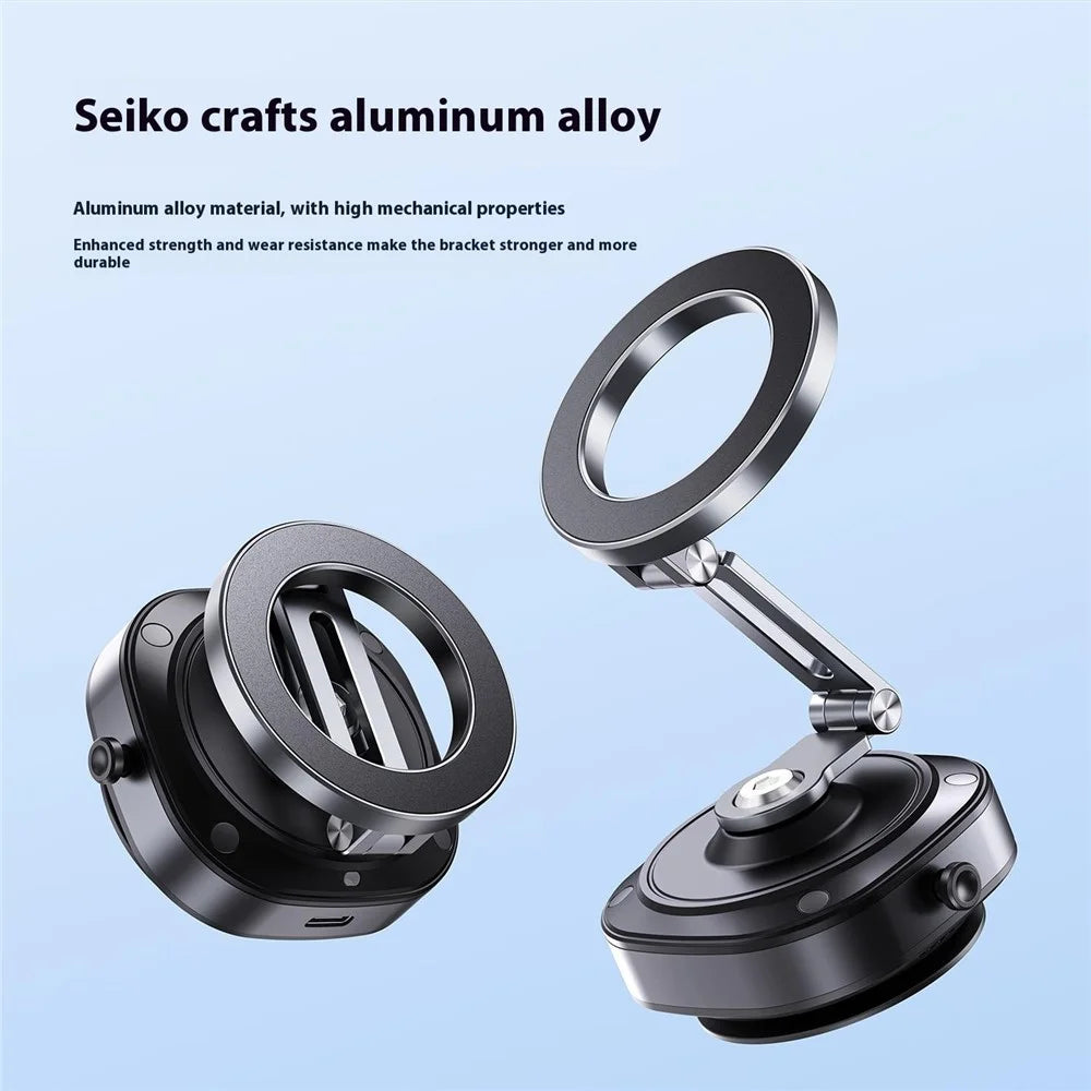X74 Car Dashboard Electric Vacuum Suction Cup Magnetic Phone Mount Stand - 4