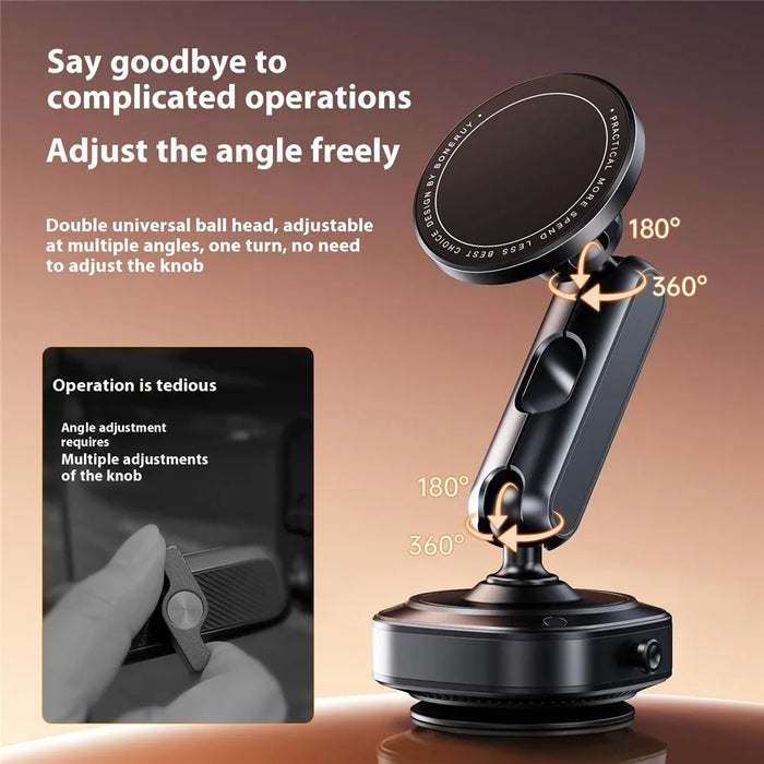 X75 Car Phone Holder Electric Suction Cup Mount Stand 360 Degree Rotation Magnetic Bracket - 4