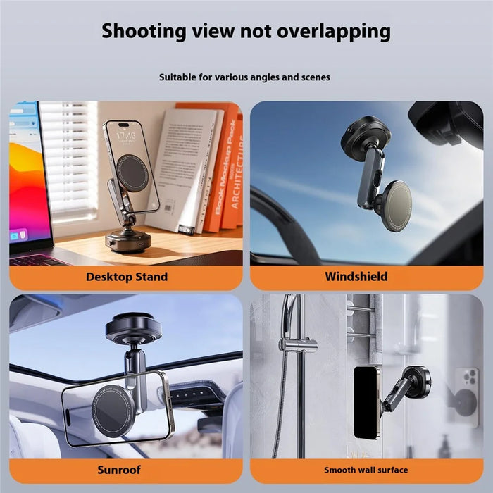X75 Car Phone Holder Electric Suction Cup Mount Stand 360 Degree Rotation Magnetic Bracket - 5