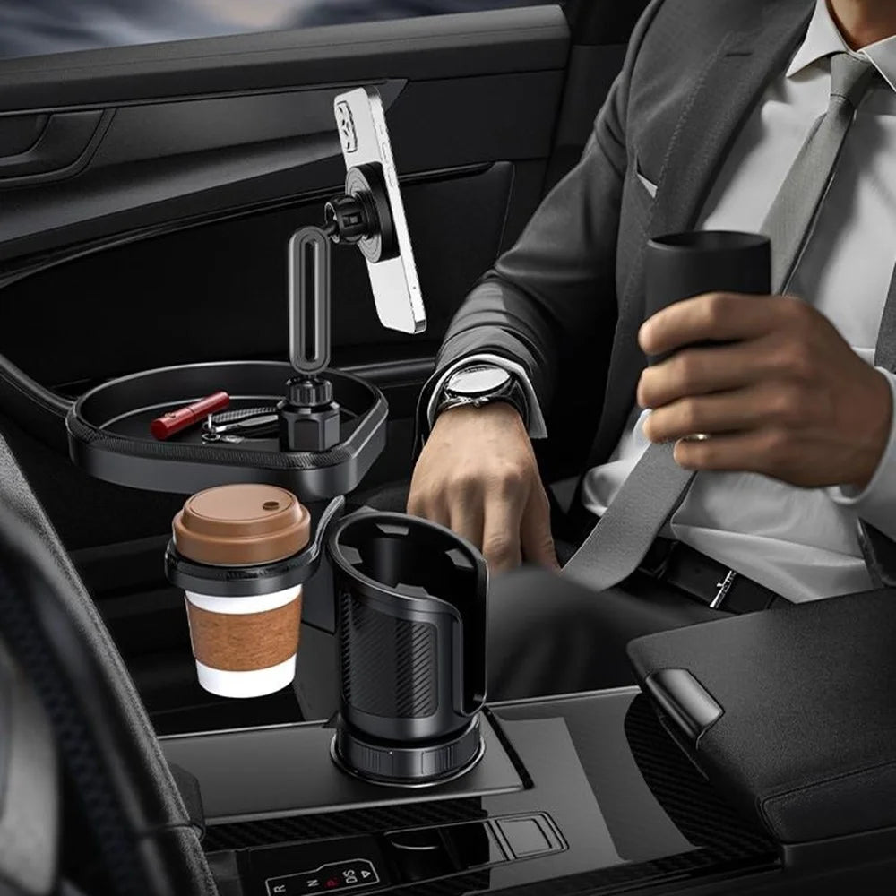 CP242F Car Cup Holder 15W Fast Charging Magnetic Wireless Charger Phone Mount Navigation Stand - 7