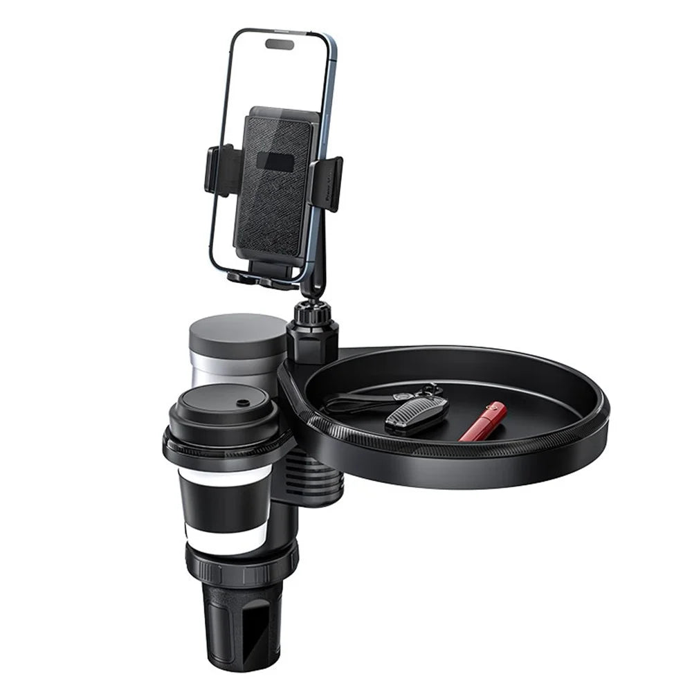 CP242 Car Cup Holder Expansion Tray Universal 4 in 1 Car Phone Holder Cup Holder Tray Stand - 1