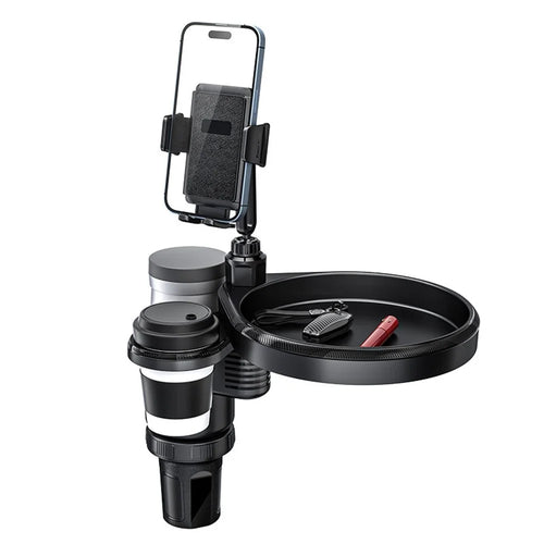 CP242 Car Cup Holder Expansion Tray Universal 4 in 1 Car Phone Holder Cup Holder Tray Stand - 1