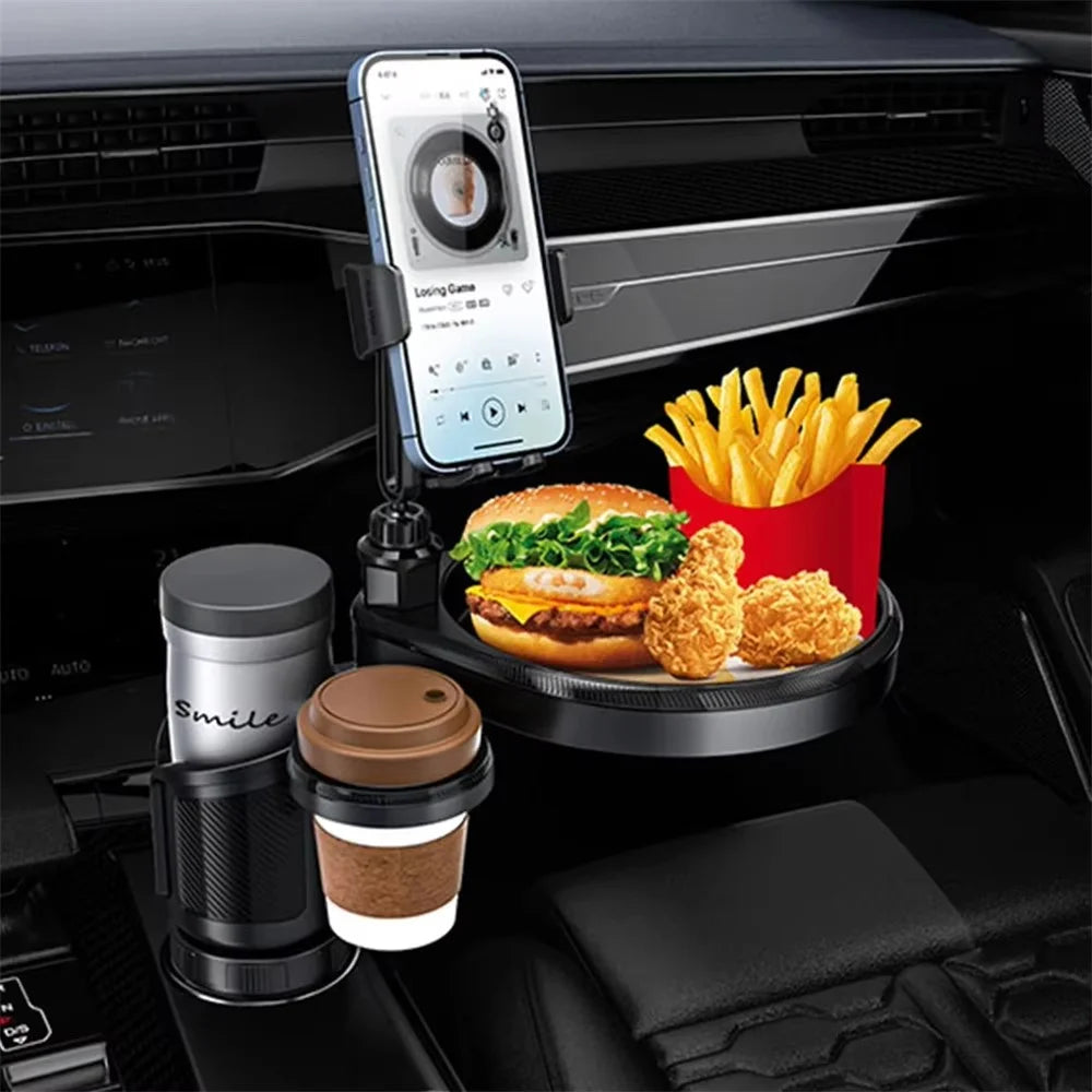 CP242 Car Cup Holder Expansion Tray Universal 4 in 1 Car Phone Holder Cup Holder Tray Stand - 6