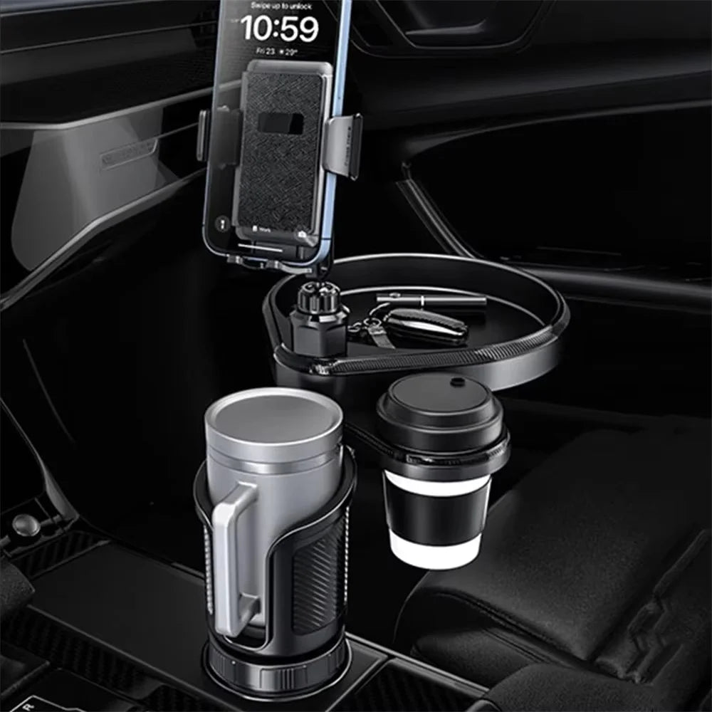 CP242 Car Cup Holder Expansion Tray Universal 4 in 1 Car Phone Holder Cup Holder Tray Stand - 7