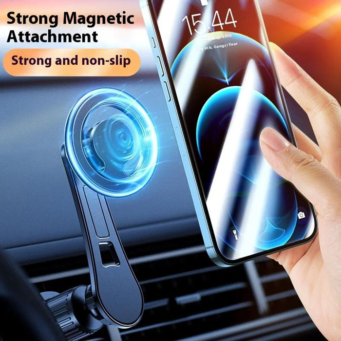 D19 Magnetic Car Phone Mount Vent Clip Rotatable Dashboard Navigation Stand Extendable Arm - Black - 4