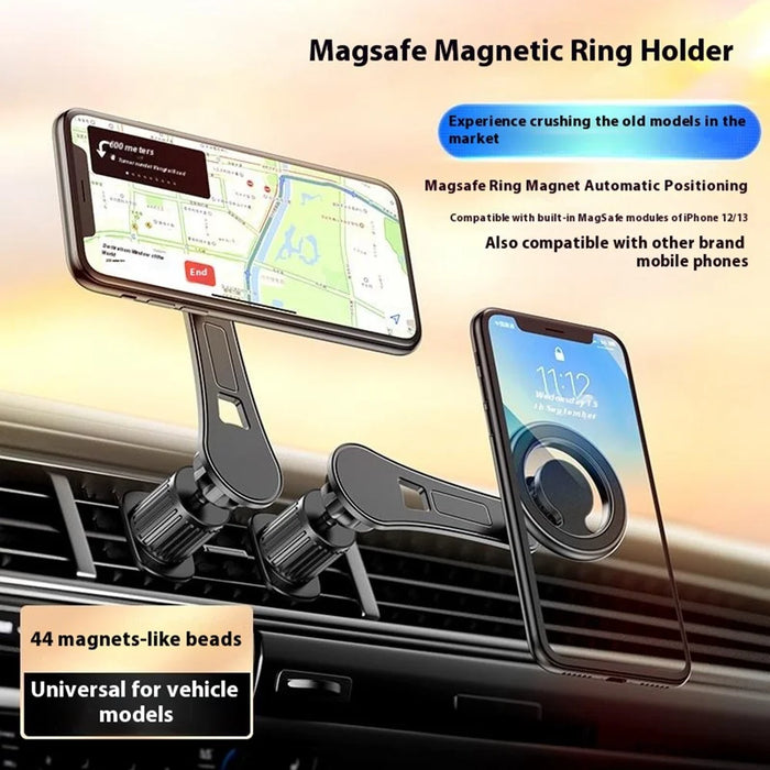 D19 Magnetic Car Phone Mount Vent Clip Rotatable Dashboard Navigation Stand Extendable Arm - Black - 5