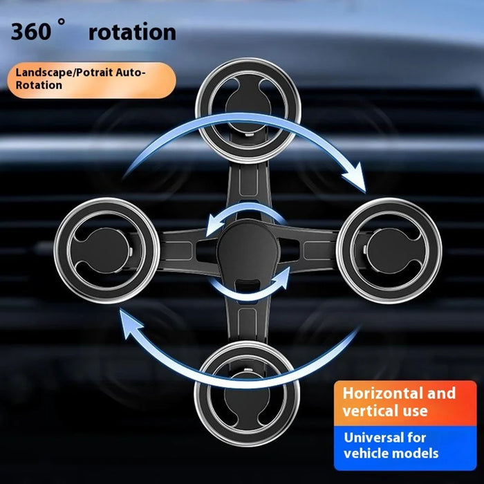 D19 Magnetic Car Phone Mount Vent Clip Rotatable Dashboard Navigation Stand Extendable Arm - Black - 7