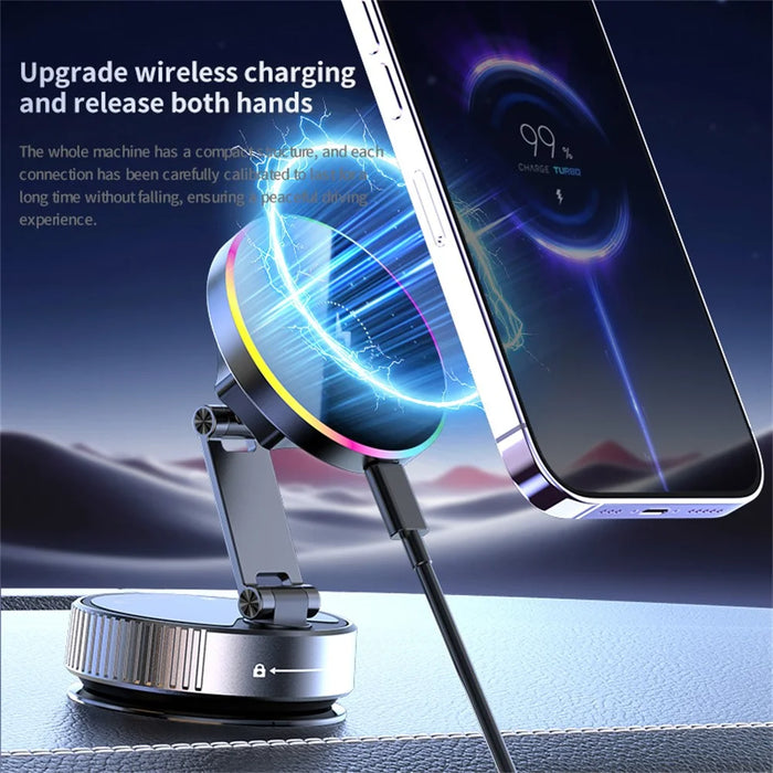K5 Car Wireless Charger Mount 360 Degree Rotation Folding Magnetic Phone Charger Holder - 6