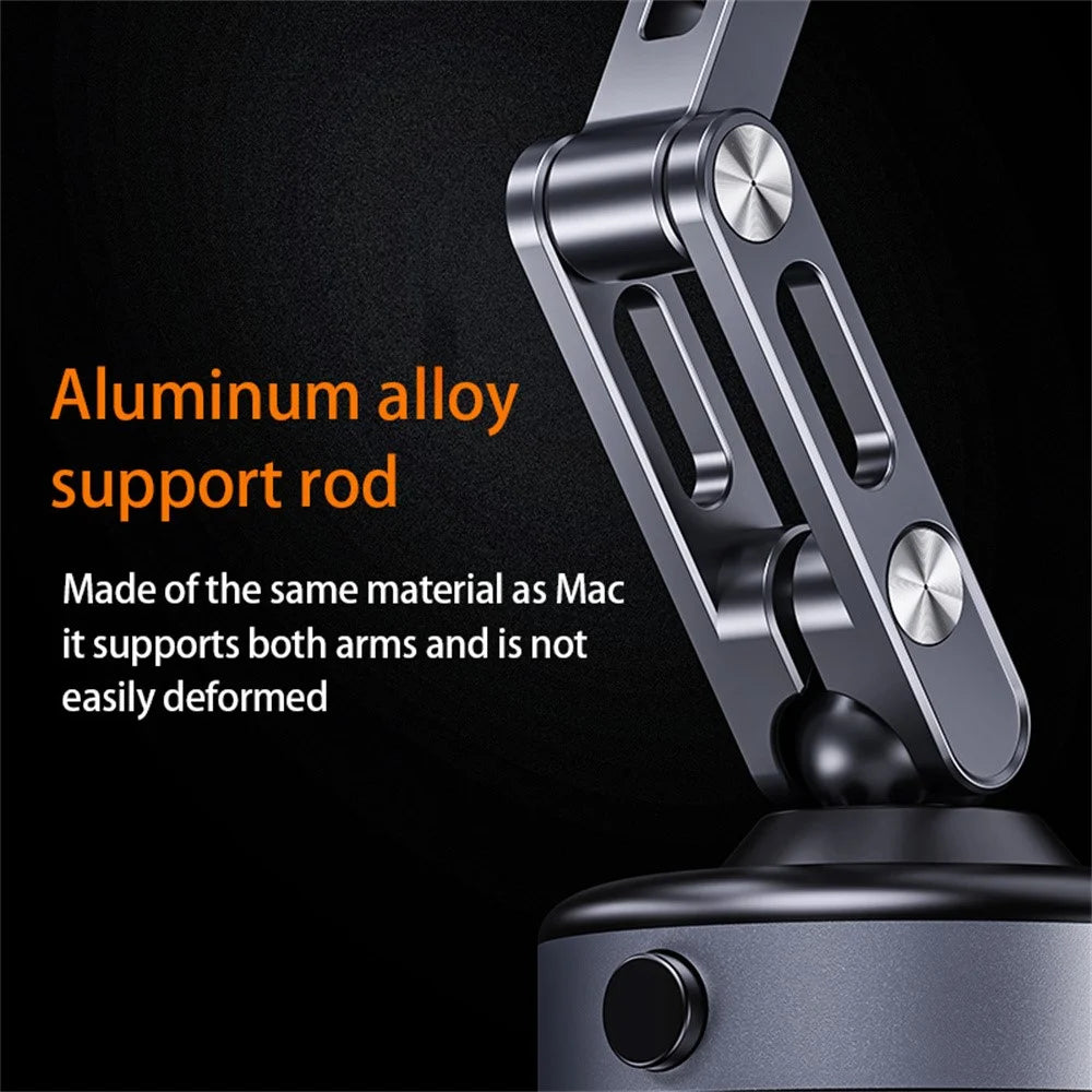 X93 Car Cellphone Mount 360 Degree Rotation Electric Vacuum Suction Cup Aluminum Alloy Magnetic Phone Holder - Black - 7