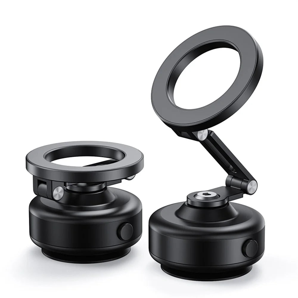 X94 360 Degree Rotating Foldable Car Phone Mount Electric Vacuum Suction Cup Magnetic Holder for Smartphones - Black - 1