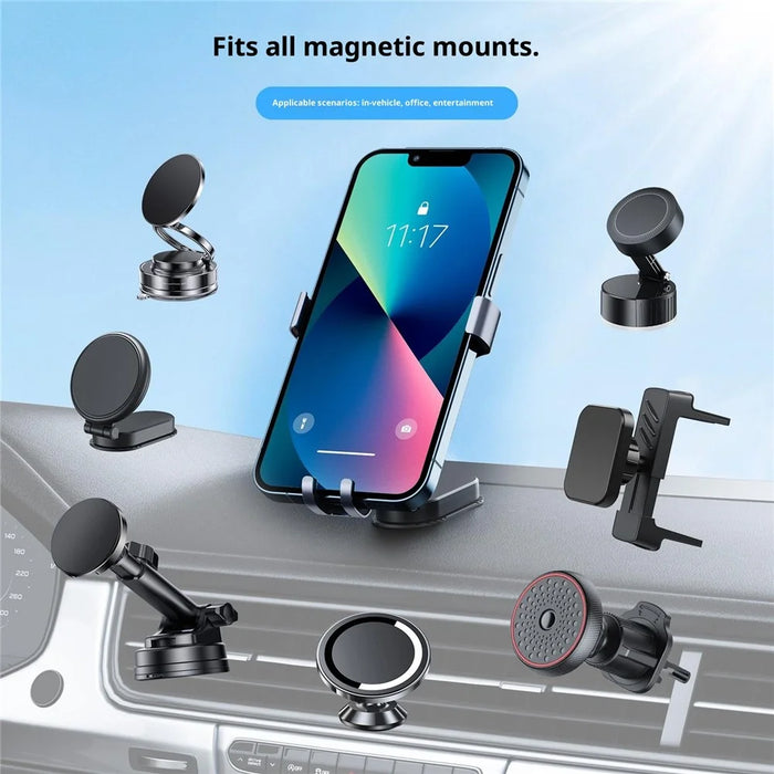 PJ-03 Car Phone Holder Gravity Mount Aluminum Alloy Stand Magnetic Clip Desktop Phone Bracket - 3