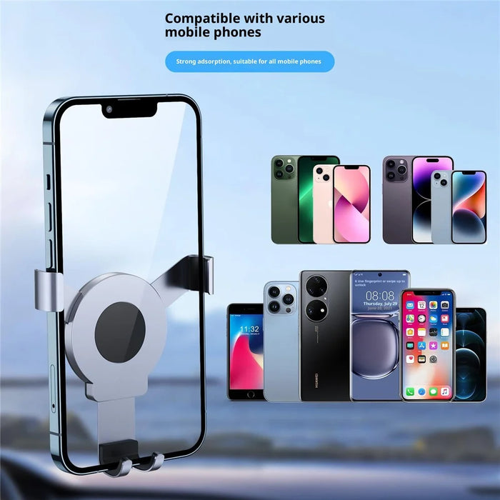 PJ-03 Car Phone Holder Gravity Mount Aluminum Alloy Stand Magnetic Clip Desktop Phone Bracket - 4