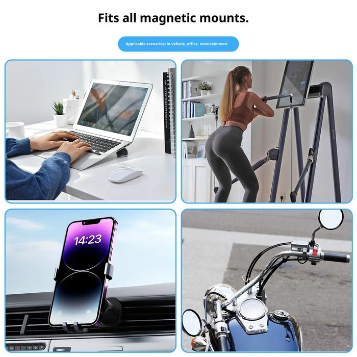 PJ-03 Car Phone Holder Gravity Mount Aluminum Alloy Stand Magnetic Clip Desktop Phone Bracket - 5
