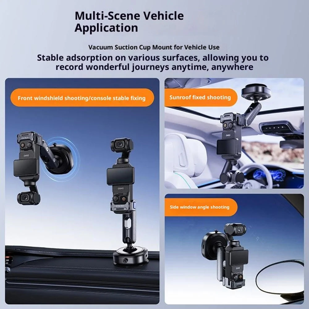 DJ3 For DJI Osmo Pocket Vacuum Suction Mount Accessory Expansion Action Camera Car Shooting Bracket - 2