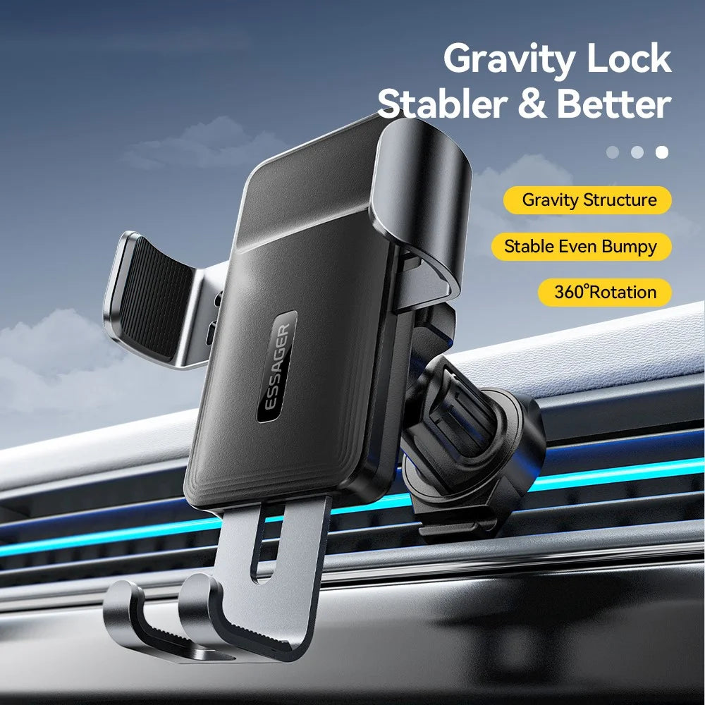 ESSAGER EZJZL-FW01-Z Car Phone Mount for 4.7-6.9 inch Devices 360° Rotation Gravity Adjusted Base - 5