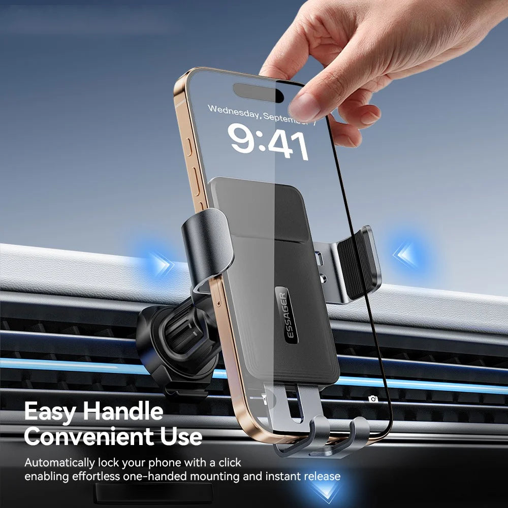 ESSAGER EZJZL-FW01-Z Car Phone Mount for 4.7-6.9 inch Devices 360° Rotation Gravity Adjusted Base - 6