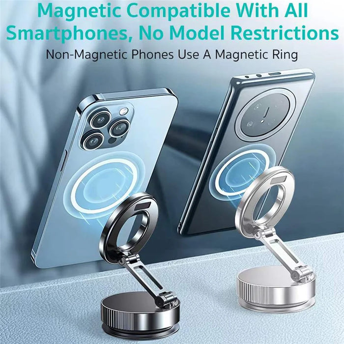 COTECI BS-014 Magnetic Car Phone Mount Holder Vacuum Suction Cup 3-Axis Adjustable Anti Shake Vehicle Stand - Black - 7
