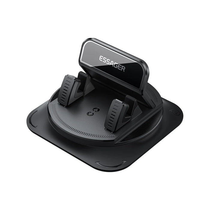 ESSAGER 360° Rotatable Car Center Console Phone Holder Adhesive Fixing Car Phone Holder Dashboard Mount- Black - 1