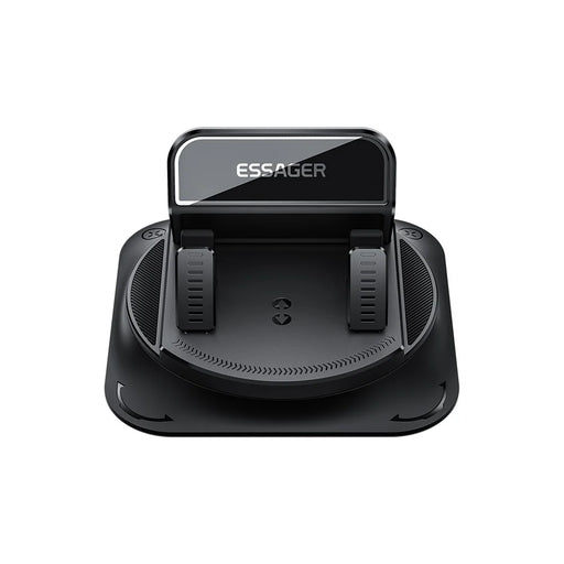 ESSAGER 360° Rotatable Car Center Console Phone Holder Adhesive Fixing Car Phone Holder Dashboard Mount- Black - 2
