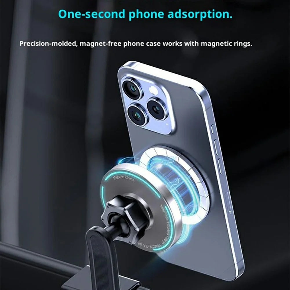 P3 15W Magnetic Car Wireless Charger Heat Resistant Magnetic Car Phone Mount - 4
