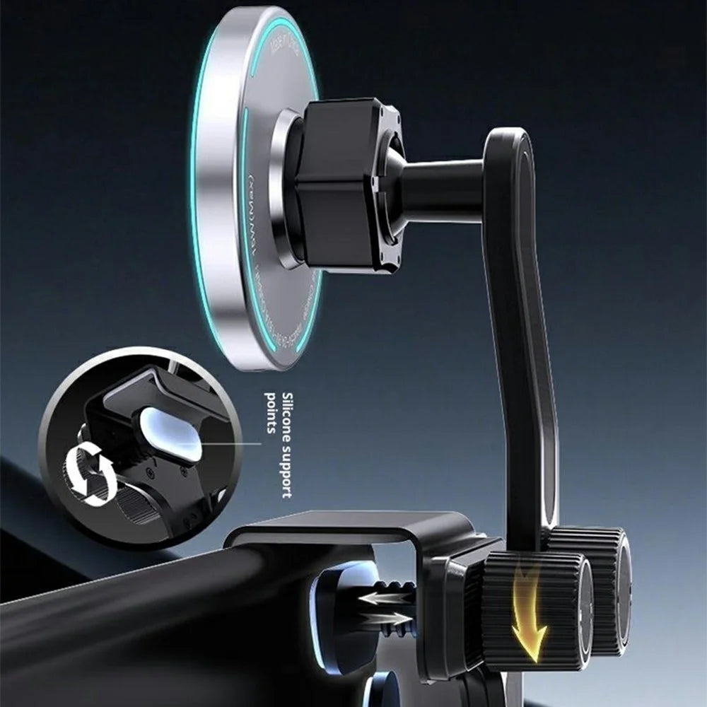 P3 15W Magnetic Car Wireless Charger Heat Resistant Magnetic Car Phone Mount - 6